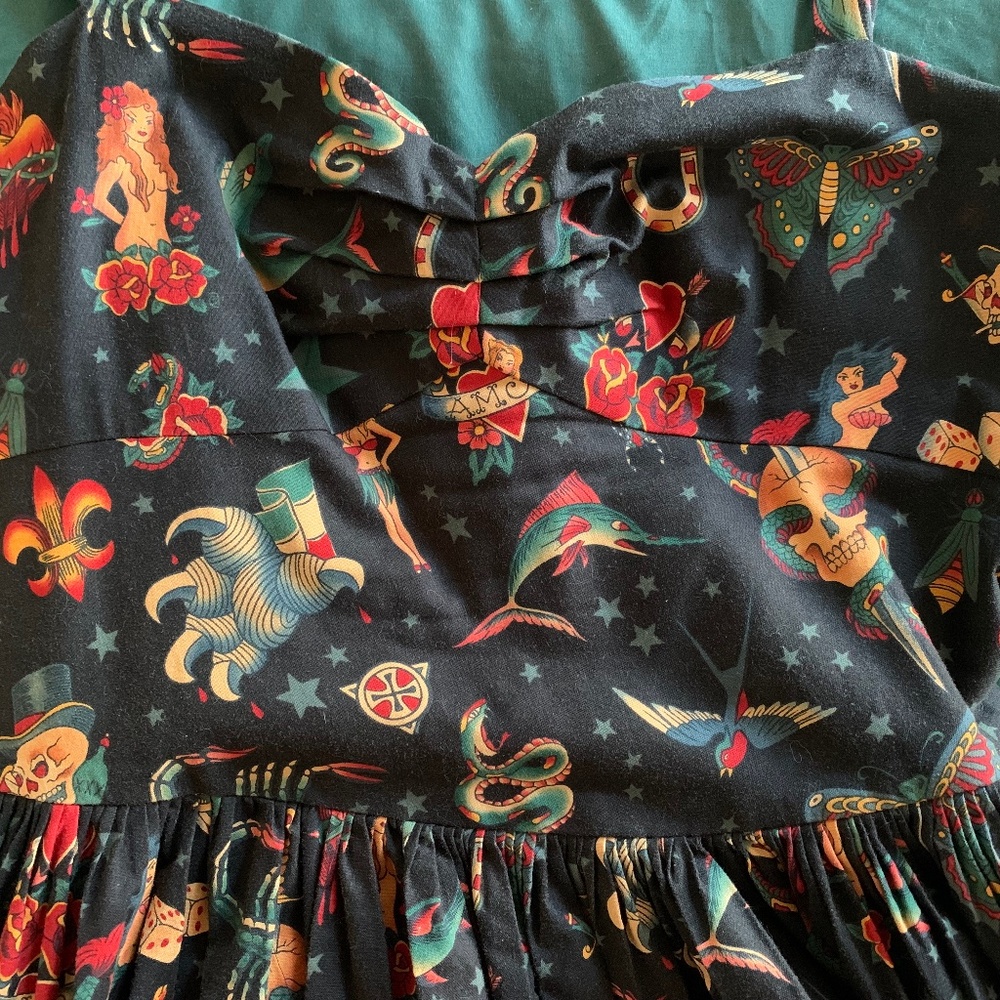 50’s style rockabilly sailor Jerry print dress